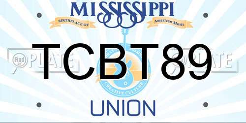 TCBT89 Mississippi License Plate