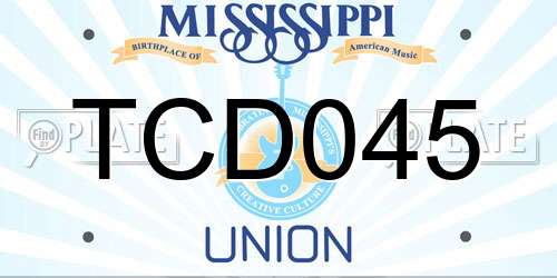 TCD045 Mississippi License Plate