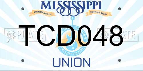 TCD048 Mississippi License Plate