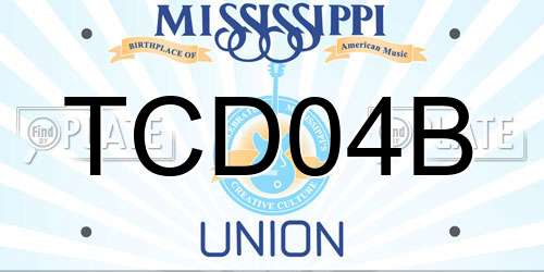 TCD04B Mississippi License Plate