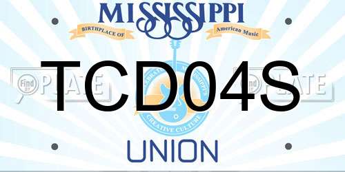 TCD04S Mississippi License Plate