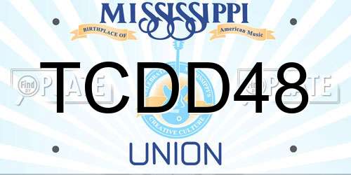 TCDD48 Mississippi License Plate