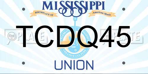 TCDQ45 Mississippi License Plate
