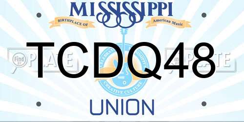 TCDQ48 Mississippi License Plate