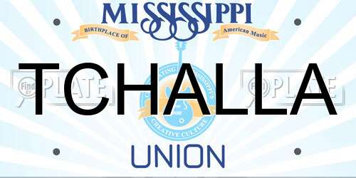 TCHALLA Mississippi License Plate