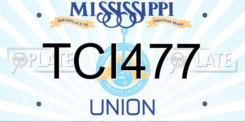 TCI477 Mississippi License Plate