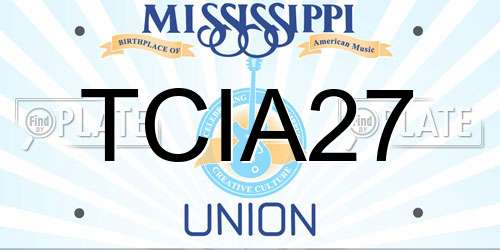 TCIA27 Mississippi License Plate