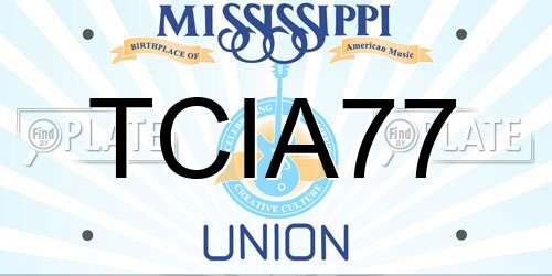 TCIA77 Mississippi License Plate