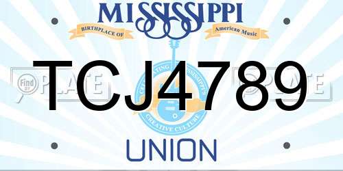 TCJ4789 Mississippi License Plate