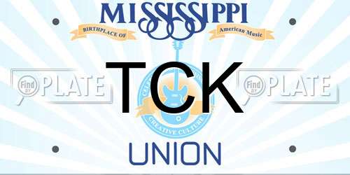 TCK Mississippi License Plate