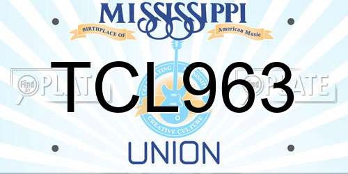 TCL963 Mississippi License Plate