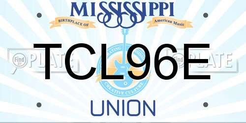 TCL96E Mississippi License Plate