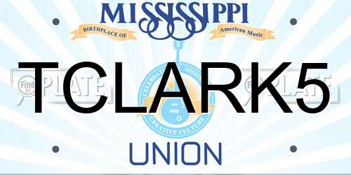 TCLARK5 Mississippi License Plate