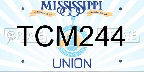TCM244 Mississippi License Plate