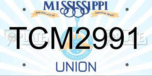 TCM2991 Mississippi License Plate