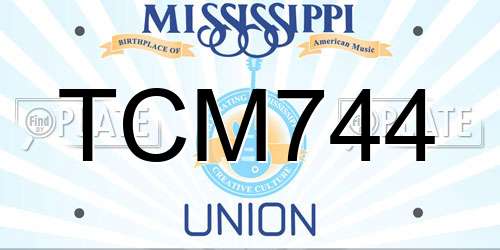 TCM744 Mississippi License Plate
