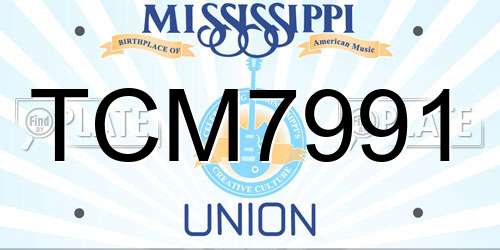TCM7991 Mississippi License Plate
