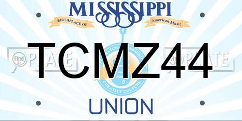 TCMZ44 Mississippi License Plate