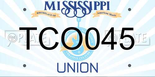 TCO045 Mississippi License Plate