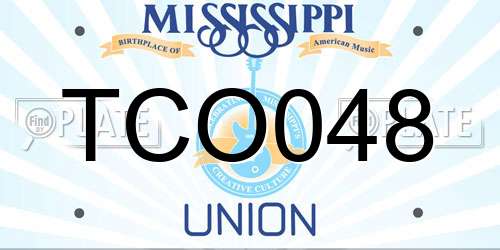 TCO048 Mississippi License Plate