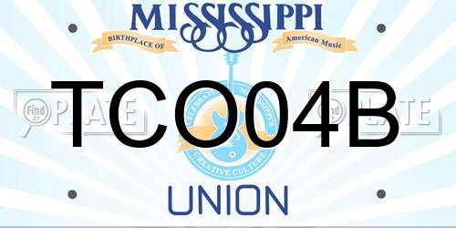 TCO04B Mississippi License Plate