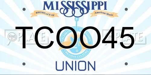 TCOO45 Mississippi License Plate