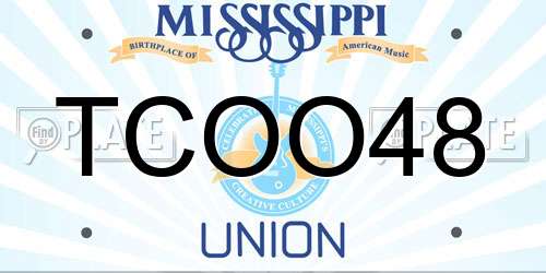 TCOO48 Mississippi License Plate