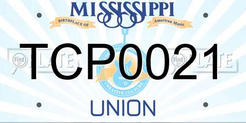 TCP0021 Mississippi License Plate