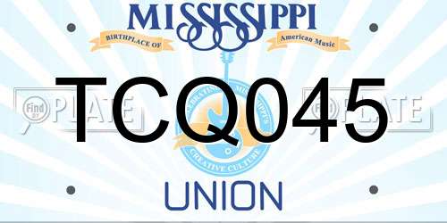 TCQ045 Mississippi License Plate