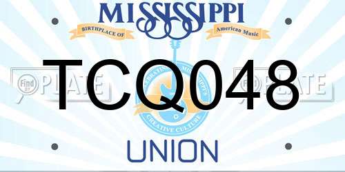 TCQ048 Mississippi License Plate