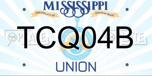 TCQ04B Mississippi License Plate