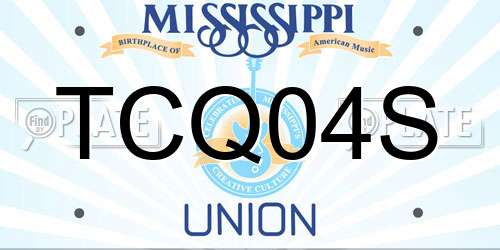 TCQ04S Mississippi License Plate
