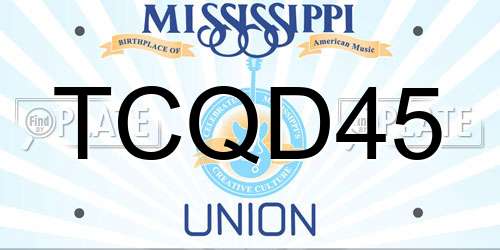 TCQD45 Mississippi License Plate