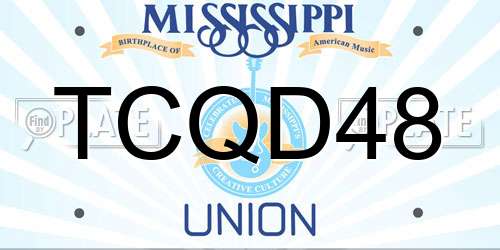 TCQD48 Mississippi License Plate