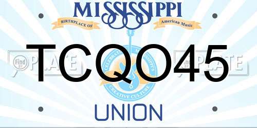 TCQO45 Mississippi License Plate