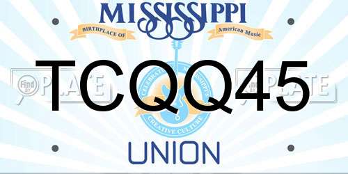 TCQQ45 Mississippi License Plate