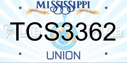 TCS3362 Mississippi License Plate