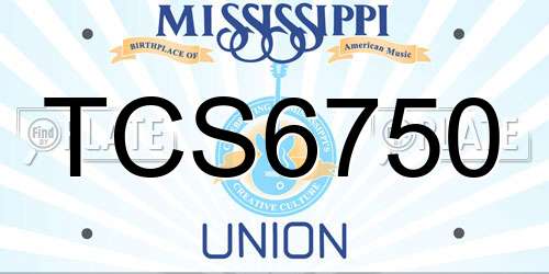 TCS6750 Mississippi License Plate