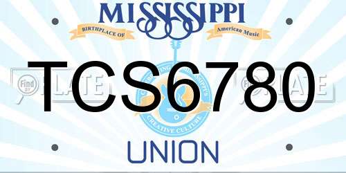 TCS6780 Mississippi License Plate