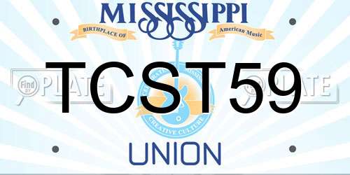 TCST59 Mississippi License Plate