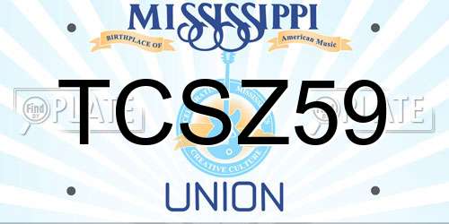 TCSZ59 Mississippi License Plate