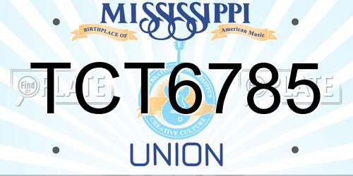 TCT6785 Mississippi License Plate