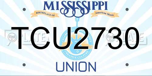 TCU2730 Mississippi License Plate