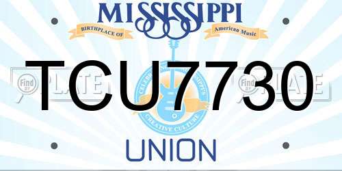 TCU7730 Mississippi License Plate