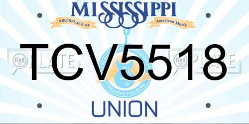TCV5518 Mississippi License Plate