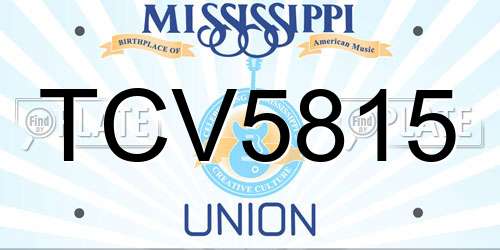 TCV5815 Mississippi License Plate