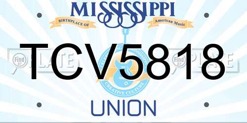 TCV5818 Mississippi License Plate