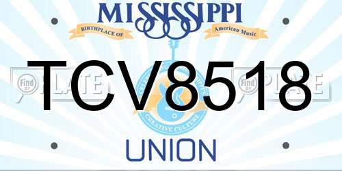 TCV8518 Mississippi License Plate
