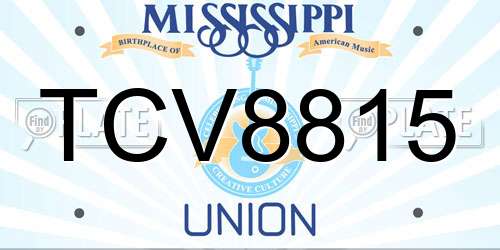 TCV8815 Mississippi License Plate