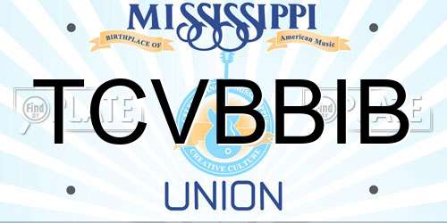 TCVBBIB Mississippi License Plate